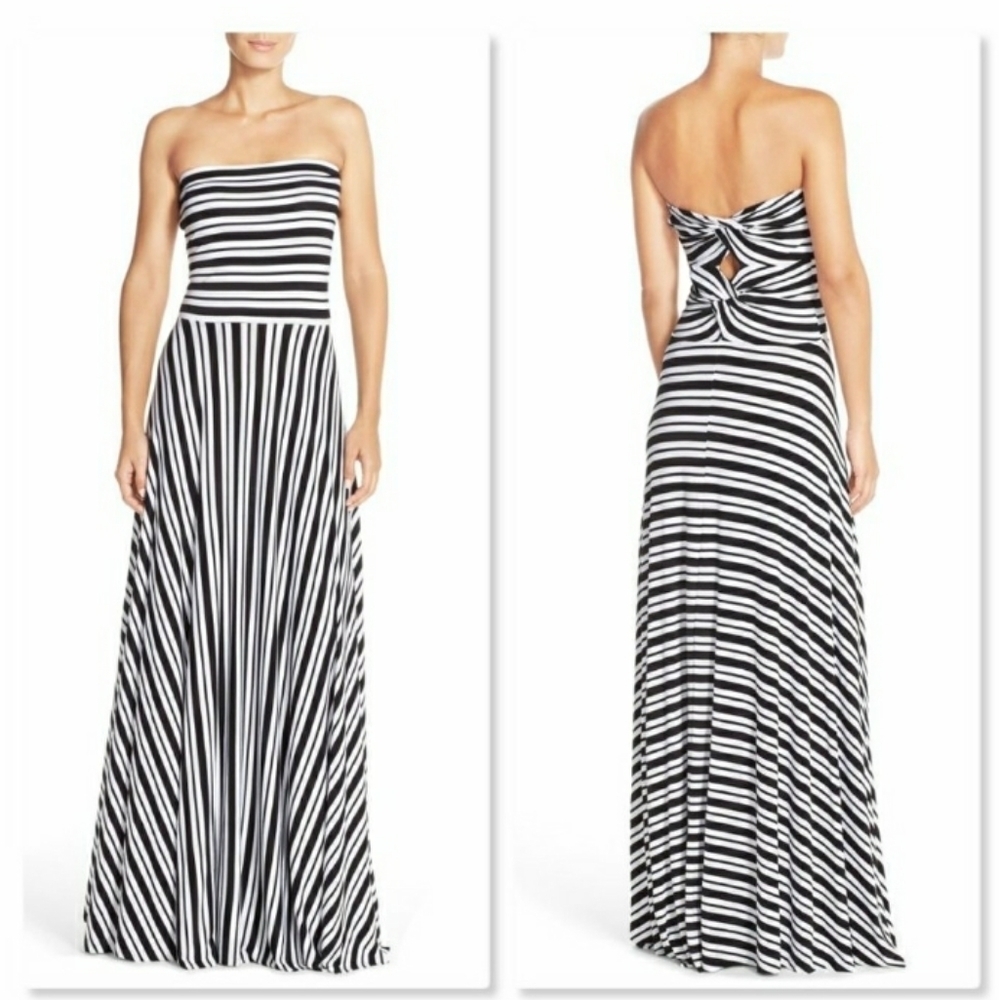 FELICITY and Cocoa Black and White Stripped Dress. - Picture 2 of 16